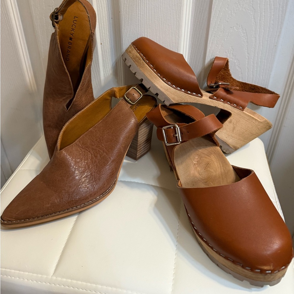 Lucky Brand Women's Brown Leather Shoes-set